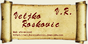 Veljko Rošković vizit kartica